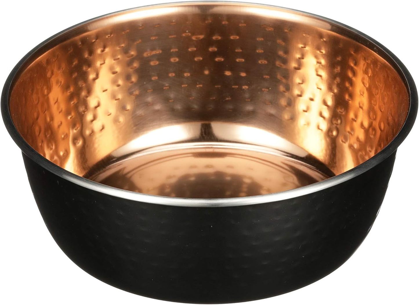 Hammered Decorative Designer Bowls - Luxury Style Premium Dog and Cat Dishes (Large, Black Copper)